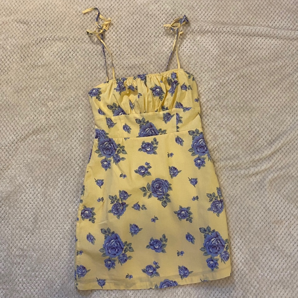 Yellow and blue floral Forever 21 dress